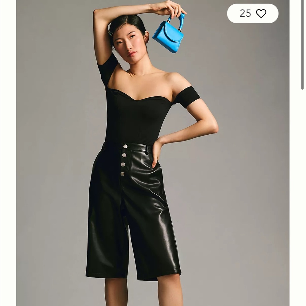 NWT Anthropologie faux leather shorts